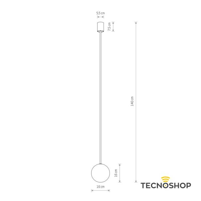 NOWODVORSKI SOSPENSIONE "KIER" 1xG9 L.140cm CON FINITURA NERA - immagine 3