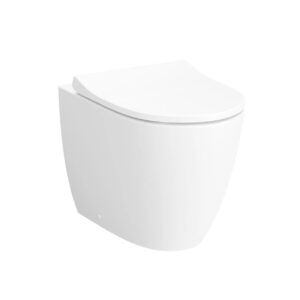 VASO WC A TERRA FILO PARETE IN CERAMICA BIANCA SERIE SENTO SENZA BRIDA