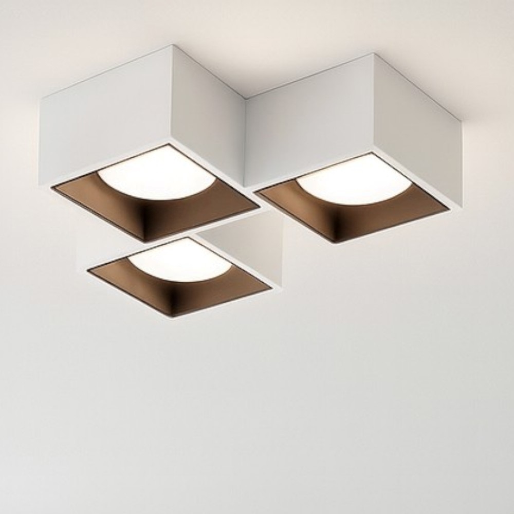 SFORZIN PLAFONIERA SOFFITTO NASSO IN GESSO 3xGX53 INTERNO BRONZO - immagine 3