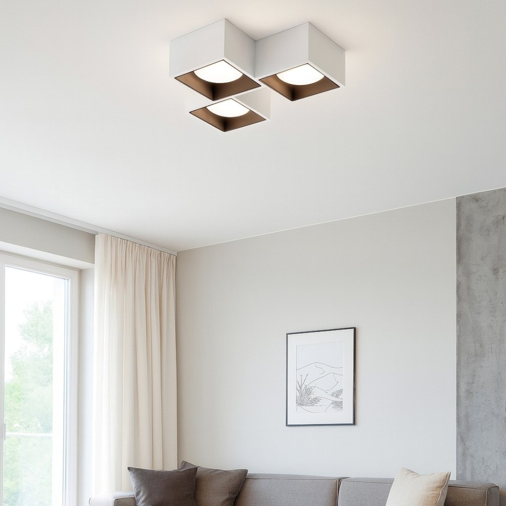 SFORZIN PLAFONIERA SOFFITTO NASSO IN GESSO 3xGX53 INTERNO BRONZO - immagine 2