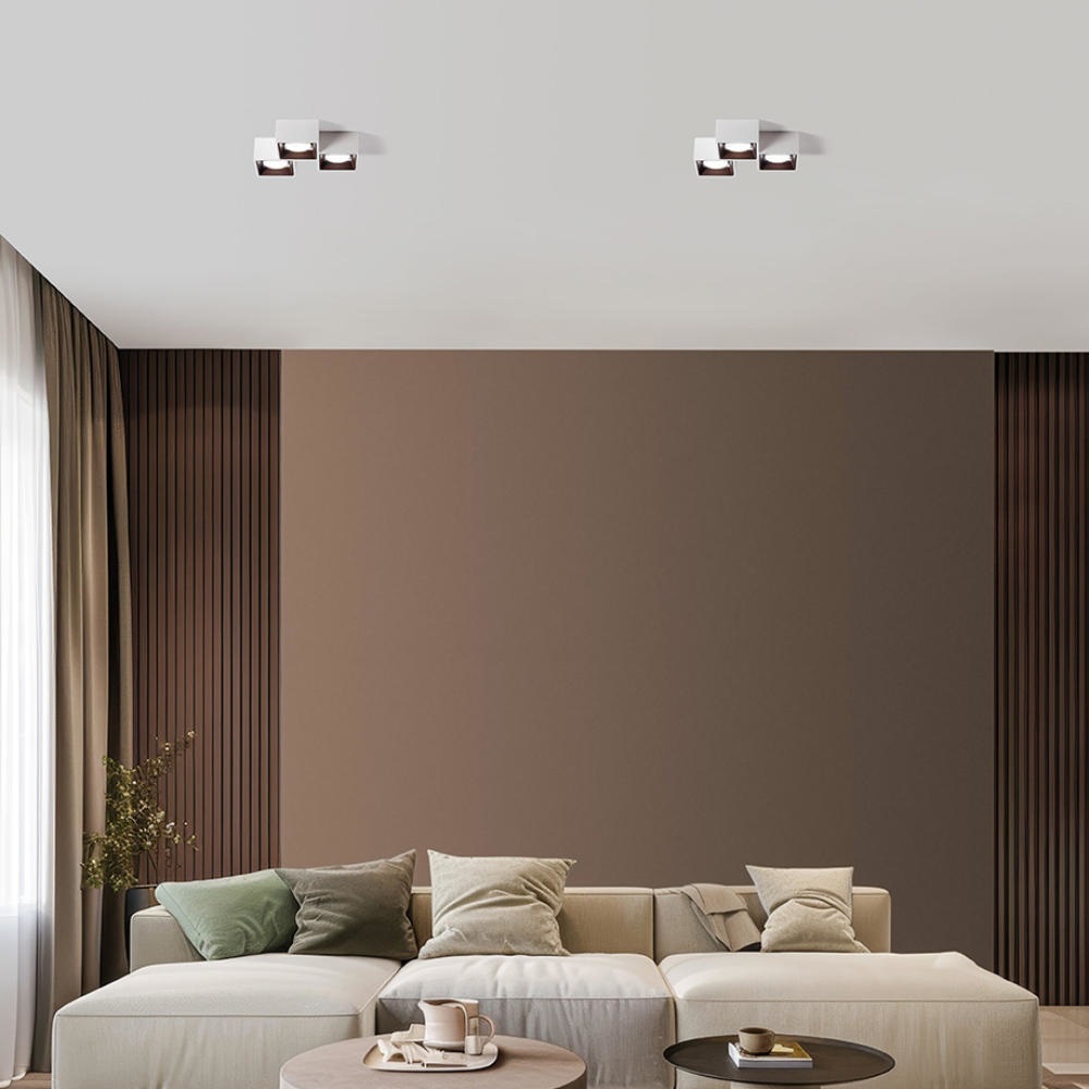 SFORZIN PLAFONIERA SOFFITTO NASSO IN GESSO 3xGX53 INTERNO BRONZO - immagine 4
