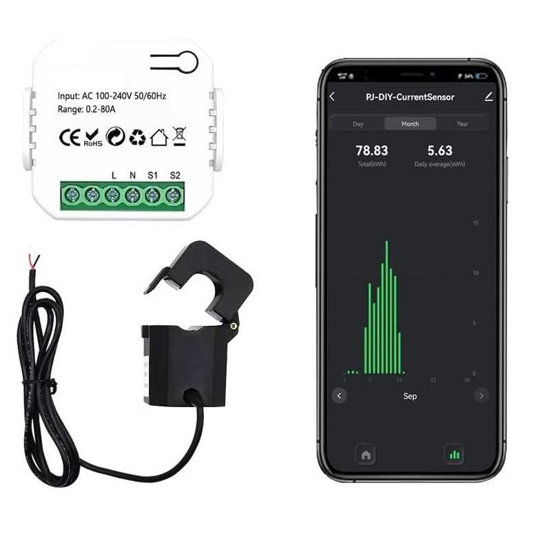 CONTATORE DI ENERGIA WIFI MONOFASE CON PINZA AMPEROMETRICA 80A - immagine 2