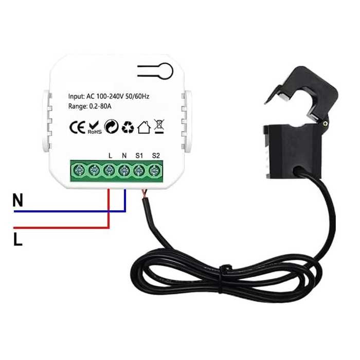 CONTATORE DI ENERGIA WIFI MONOFASE CON PINZA AMPEROMETRICA 80A - immagine 4