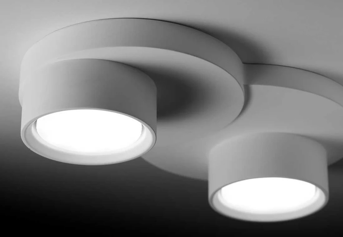 SFORZIN PLAFONIERA SOFFITTO DEMETRA IN GESSO 2xGX53 BIANCA - immagine 2