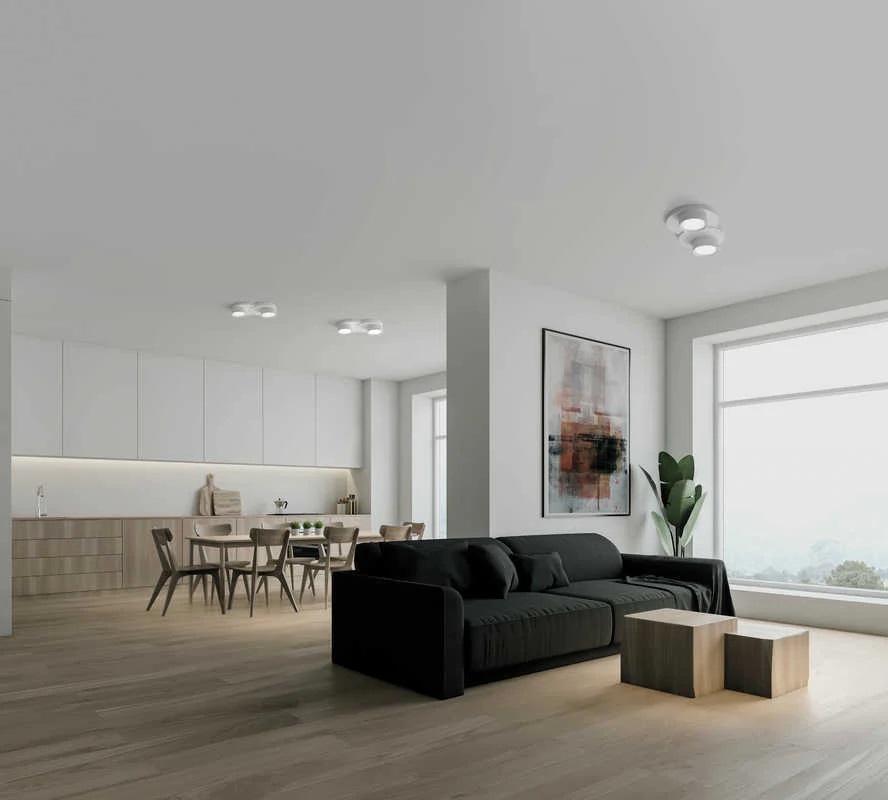 SFORZIN PLAFONIERA SOFFITTO DEMETRA IN GESSO 2xGX53 BIANCA - immagine 4