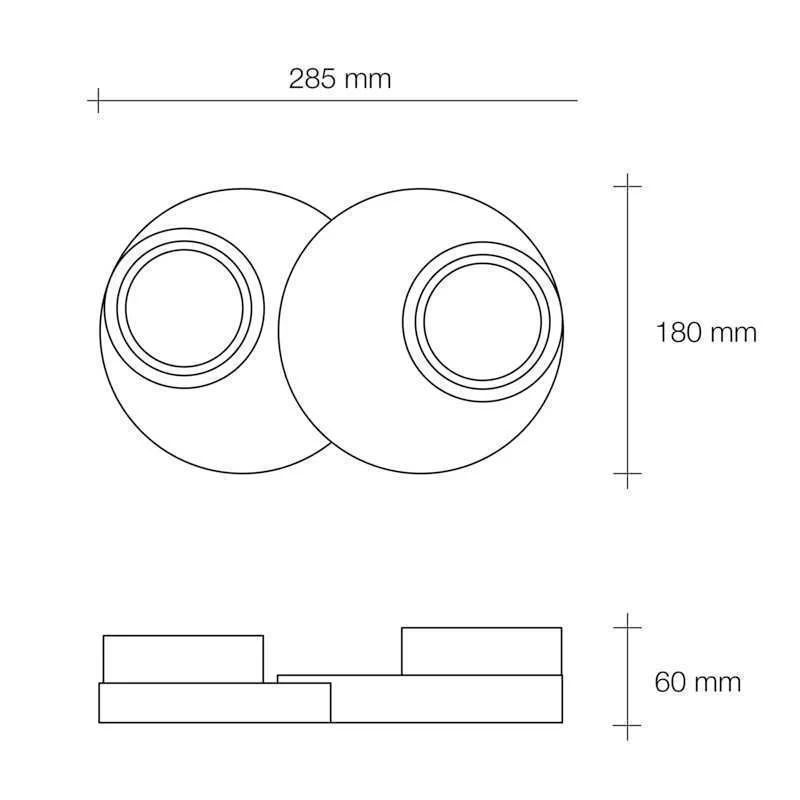 SFORZIN PLAFONIERA SOFFITTO DEMETRA IN GESSO 2xGX53 BIANCA - immagine 7