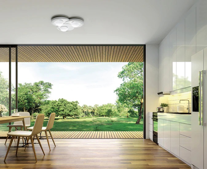 SFORZIN PLAFONE IN GESSO PITANE 3xGX53 CON SFERE IN VETRO - immagine 2