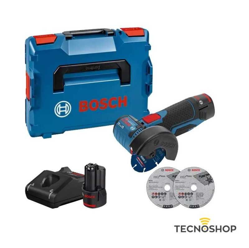 BOSCH SMERIGLIATRICE ANGOLARE "GWS 12V-76" IN VALIGETTA CON 2 BATTERIE 3Ah - immagine 2