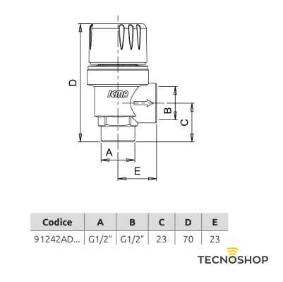 ICMA VALVOLA DI SICUREZZA A MEMBRANA 8 BAR DA 1/2'' M-F - immagine 2