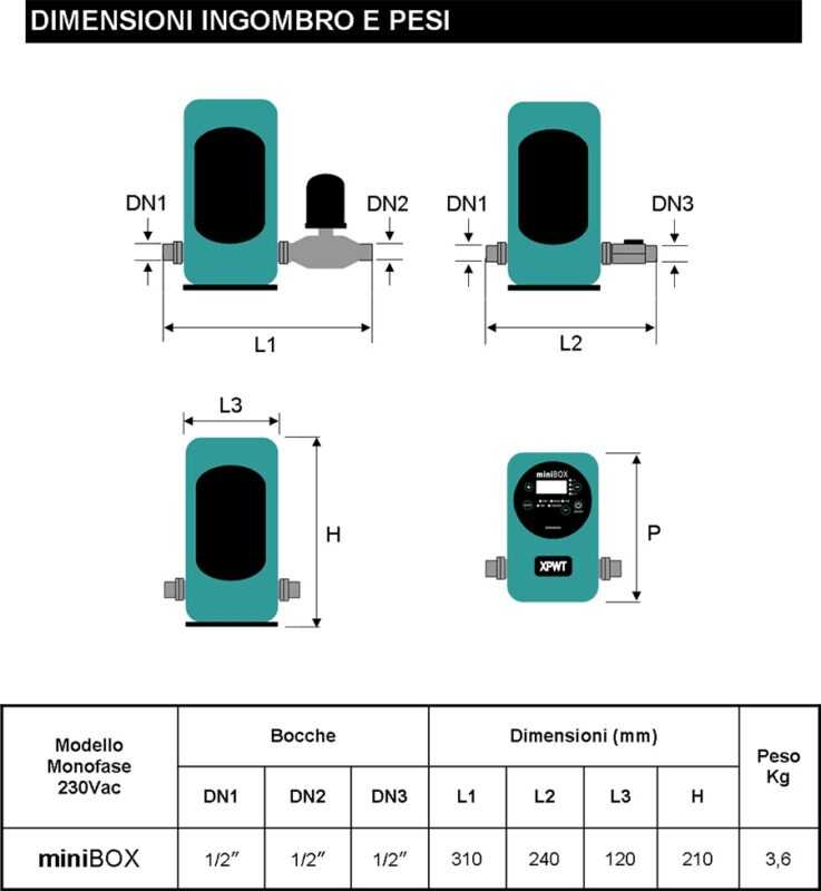 ELETTROPOMPA INVERTER "MINIBOX" 90W/300W 1/2'' 50LT/min MAX 2.8 BAR - immagine 8