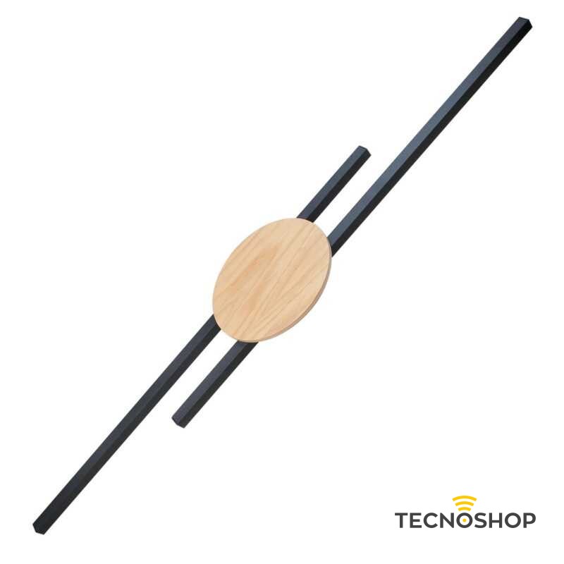 TK LIGHTING APPLIQUE LED JAVA 28W 3000K NERO E LEGNO - immagine 5