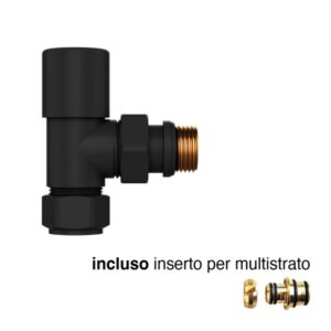 MAGMA VALVOLA PER RADIATORE DA 1/2" ARREDO NERO OPACO