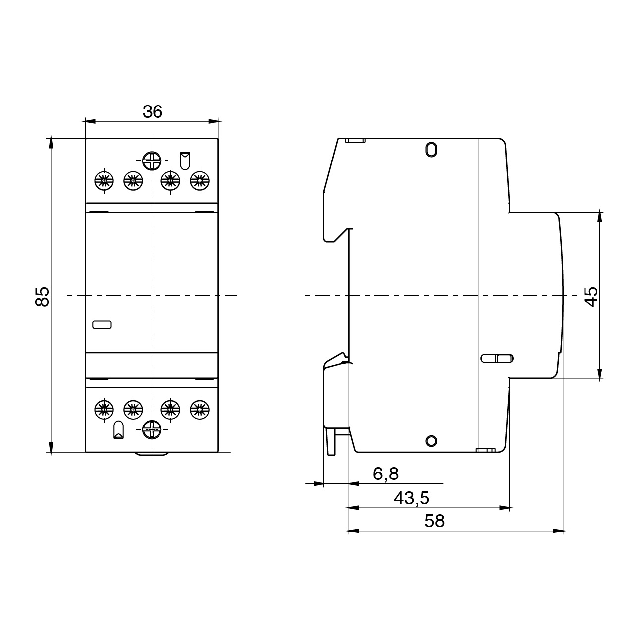 AEG CONTATTORE 25A 2NO+2NC 230VAC/DC 2 MODULI - immagine 2