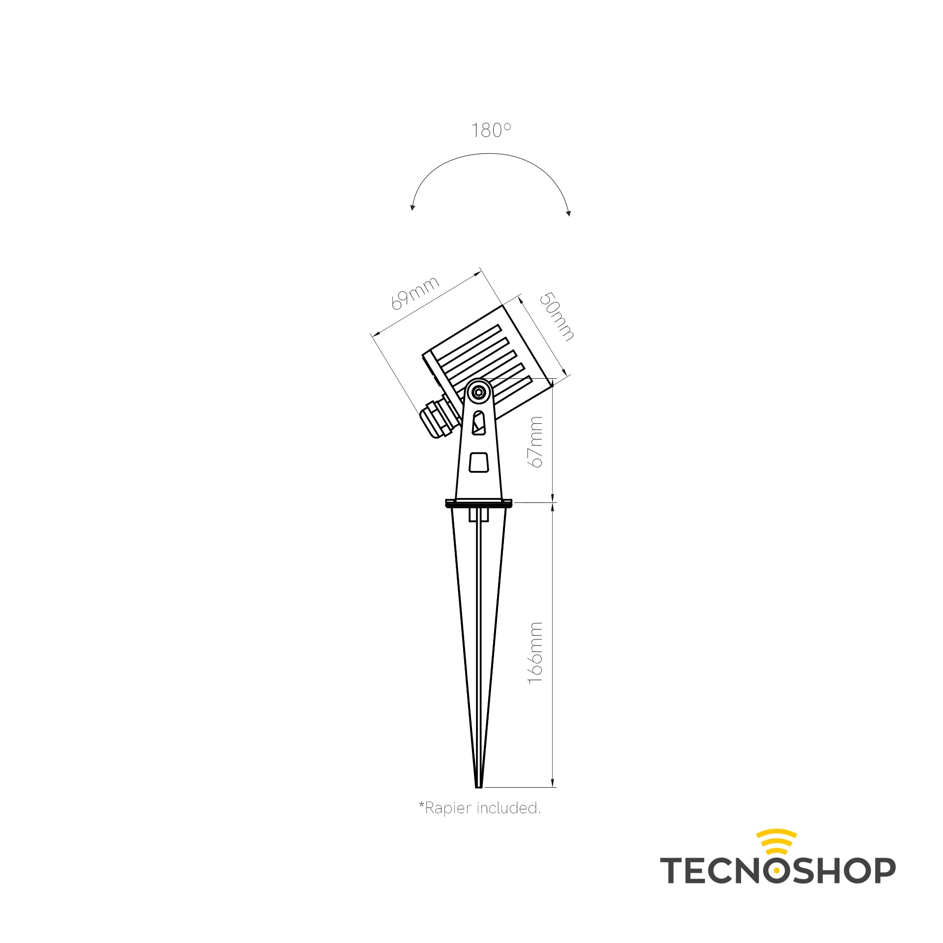 BENEITO PICCHETTO "ZAS" QUADRATO 7W 3000K CON FINITURA NERA - immagine 2