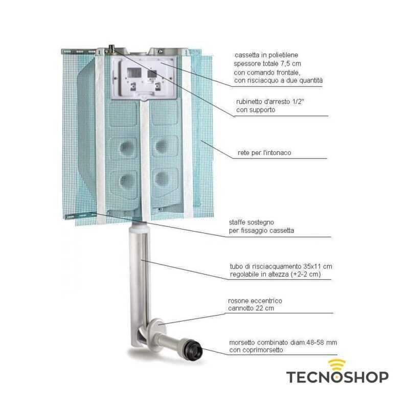 PUCCI CASSETTA INCASSO "ECO'' 9LT/4LT NEW CON PLACCA BIANCA - immagine 3