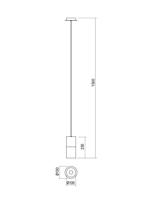 REDO SOSPENSIONE "IWI" E27 IN METALLO NERO OPACO E VETRO FUME' - immagine 2