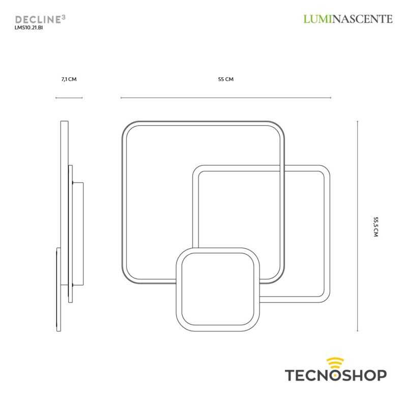 LUMINASCENTE PLAFONIERA DECLINE3 60W 3000K/4000K 3650LM - immagine 4