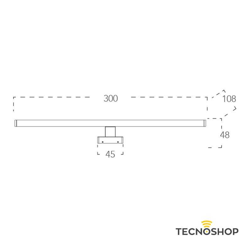 INTEC APPLIQUE LED DA SPECCHIO "AQA" 8W 4000K L=30cm CROMATO - immagine 5
