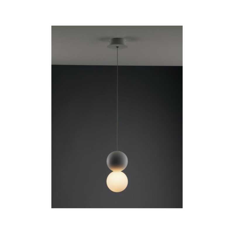 INTEC SOSPENSIONE "KISS" IN GESSO 1xG9 BIANCA CON DIFFUSORE IN VETRO - immagine 4