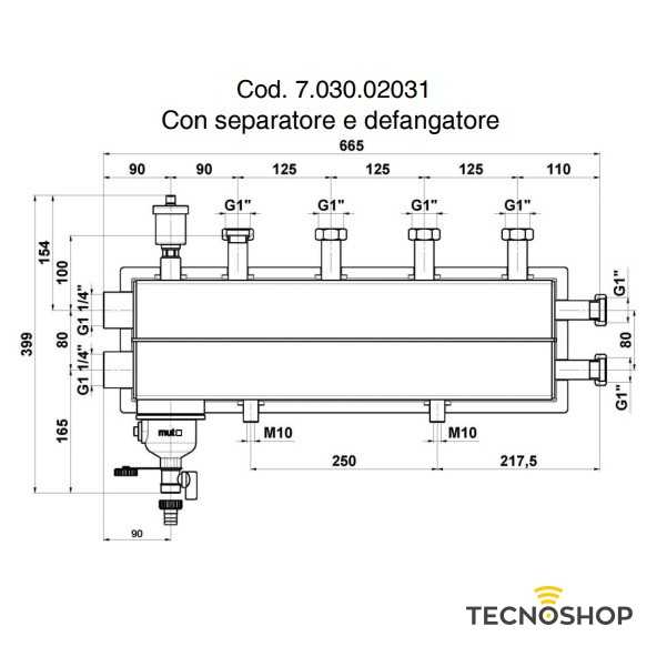 MUT COLLETTORE CON SEPARATORE E DEFANGATORE A 2 ZONE DA 1" F - immagine 2