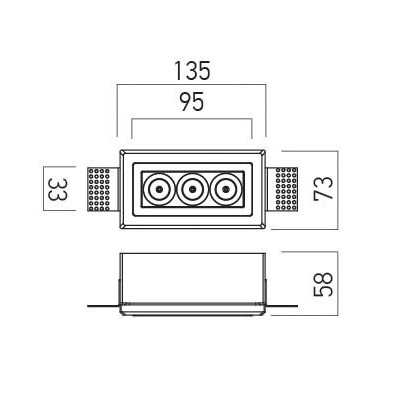 REDO FARETTO LED INCASSO “XSTONE” 11W 3000K GESSO/BIANCO - immagine 2