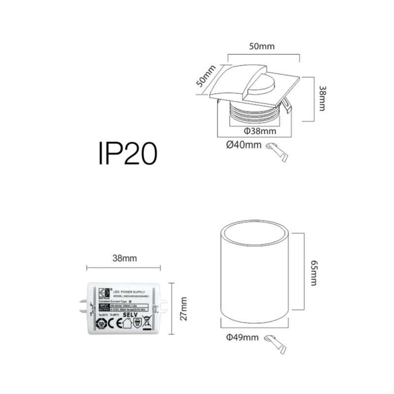 BENEITO SEGNAPASSO LED "GROW" TONDO 4W 3000K IP54 BIANCO - immagine 2