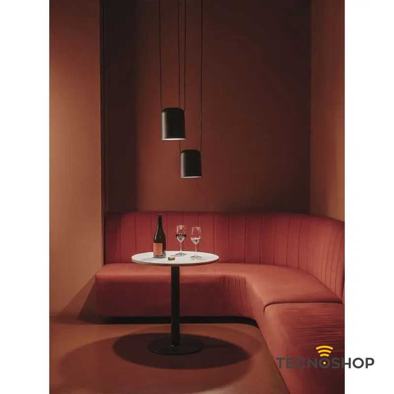 LEDS SOSPENSIONE "ATTIC" A CILINDRO 1XE27 CON CAVO 120CM NERO - immagine 4