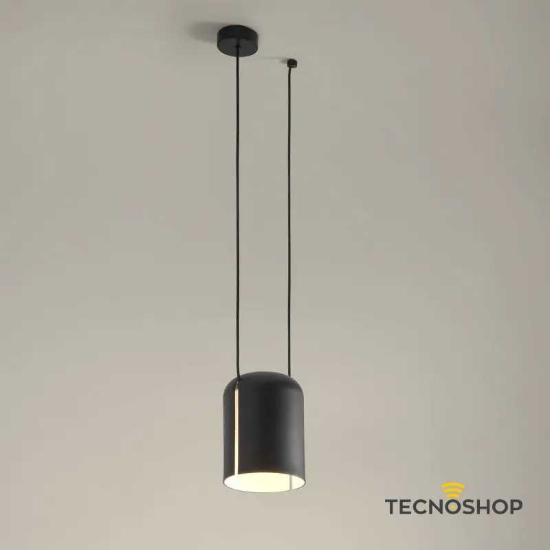 LEDS SOSPENSIONE "ATTIC" A CILINDRO 1XE27 CON CAVO 120CM NERO - immagine 3