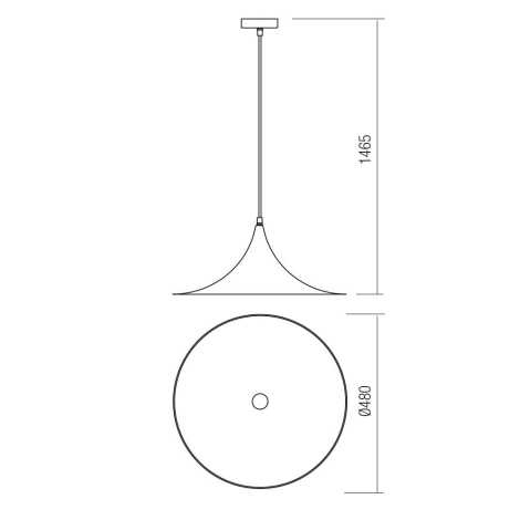 REDO SOSPENSIONE "WIZ" 1XE27 D.48cm NERO LUCIDO - immagine 3