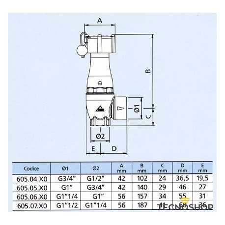 RBM VALVOLA DI SICUREZZA 3/4''F x 1''F 3BAR - immagine 2