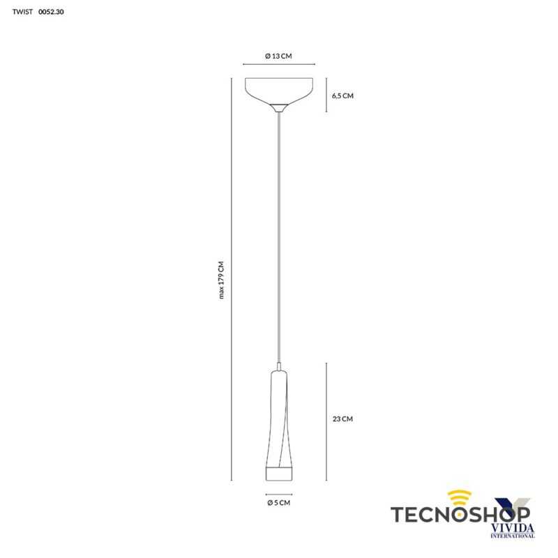 SOSPENSIONE TWIST 5W 3000K 400LM BIANCO - immagine 3