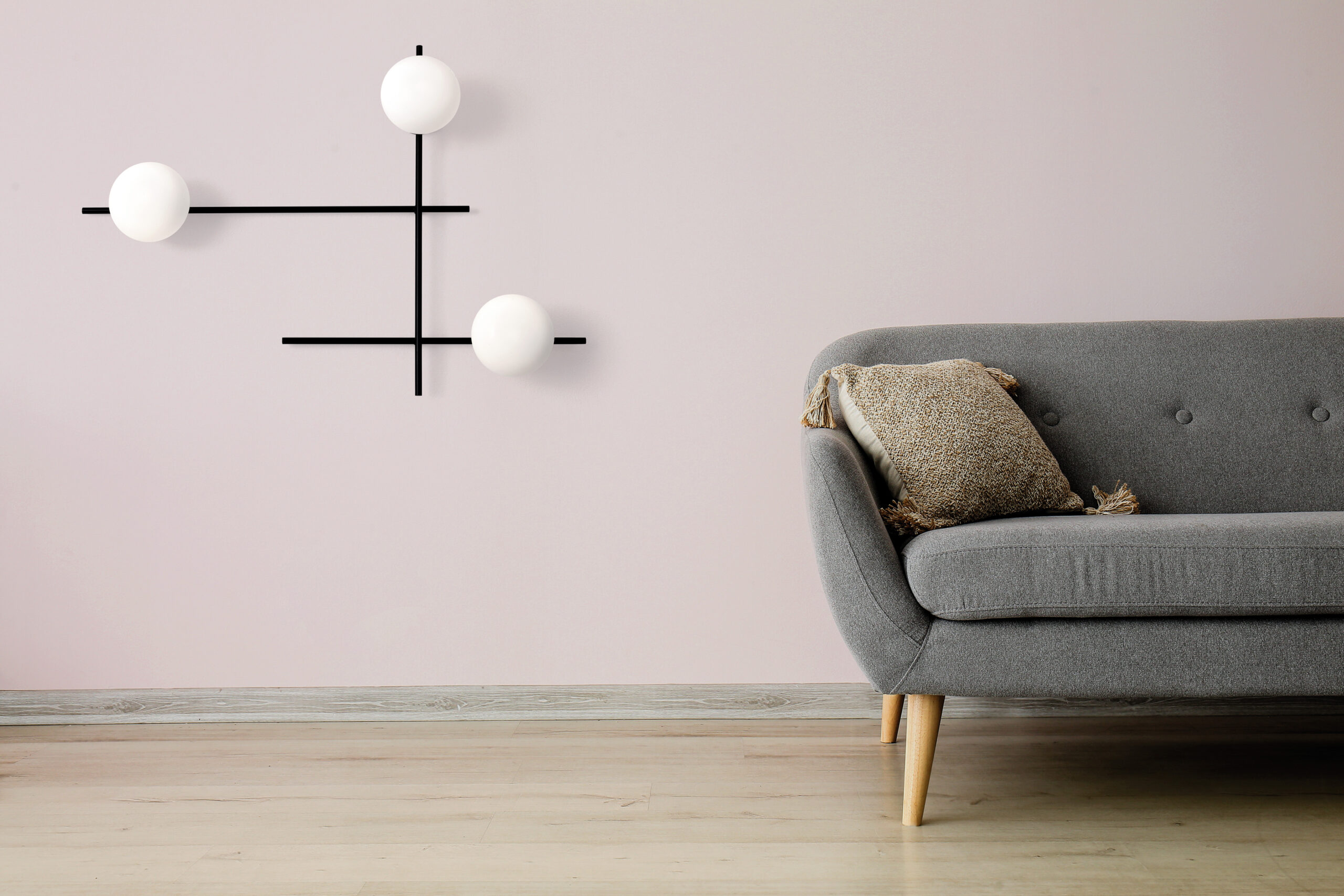 MILOOX APPLIQUE MIKADO 3xG9 CON SFERE OPALI E STRUTTURA NERA - immagine 3