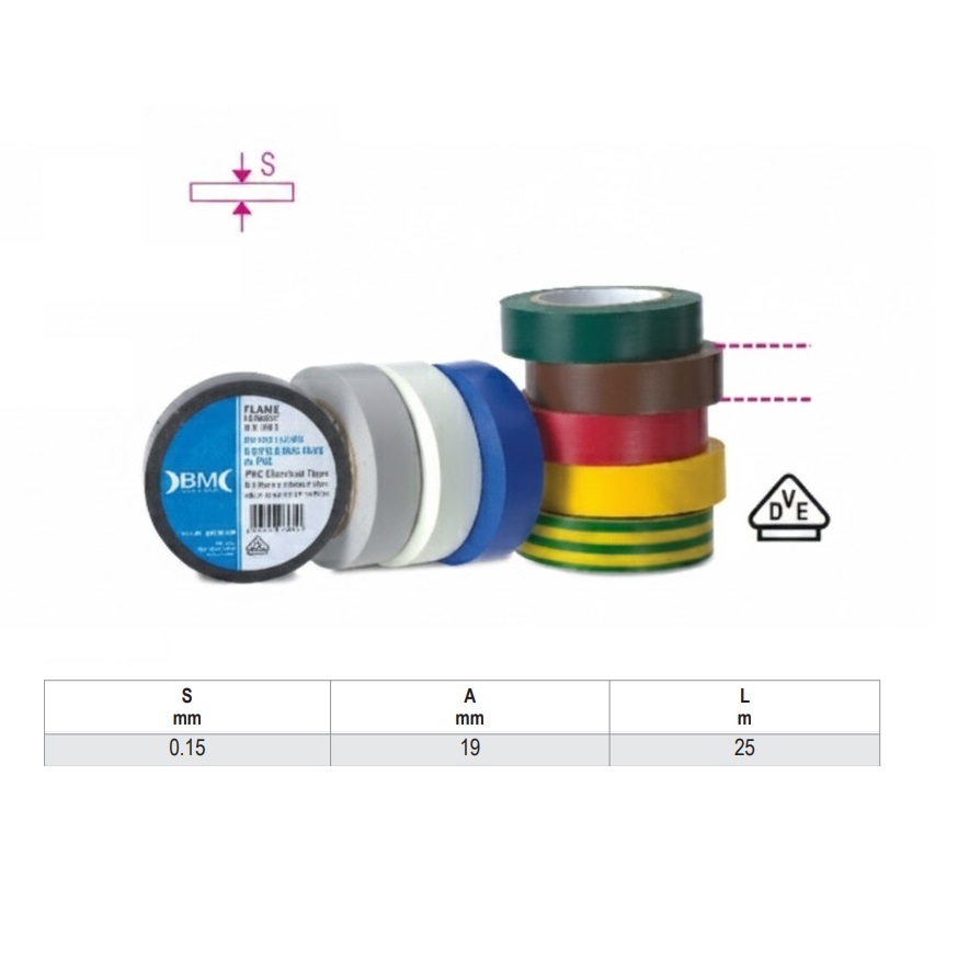 BM NASTRO ISOLANTE 19mm x 25mt GRIGIO - immagine 2