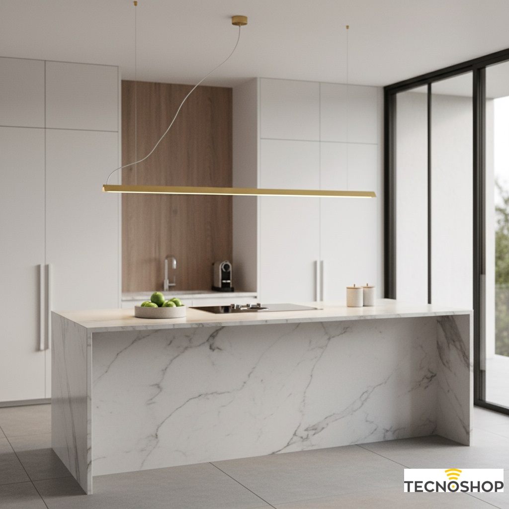 IDEAL LUX SOSPENSIONE V-LINE 20W 1800LM 3000K OTTONE SPAZZOLATO - immagine 2