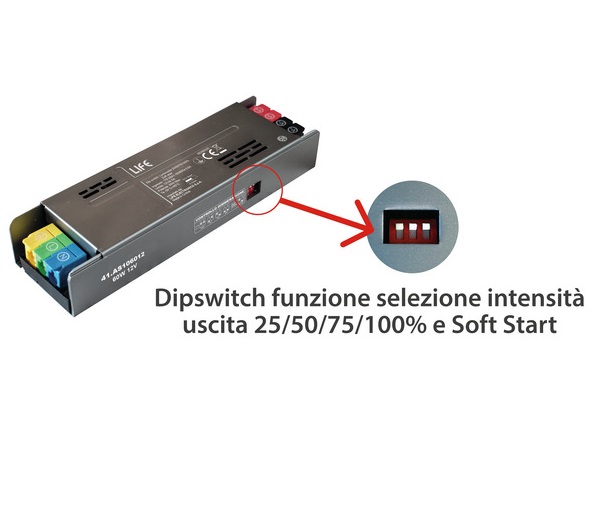 LIFE ALIMENTATORE METALLICO 24V 4,25A 100W CON INTENSITÀ REGOLABILE - immagine 2