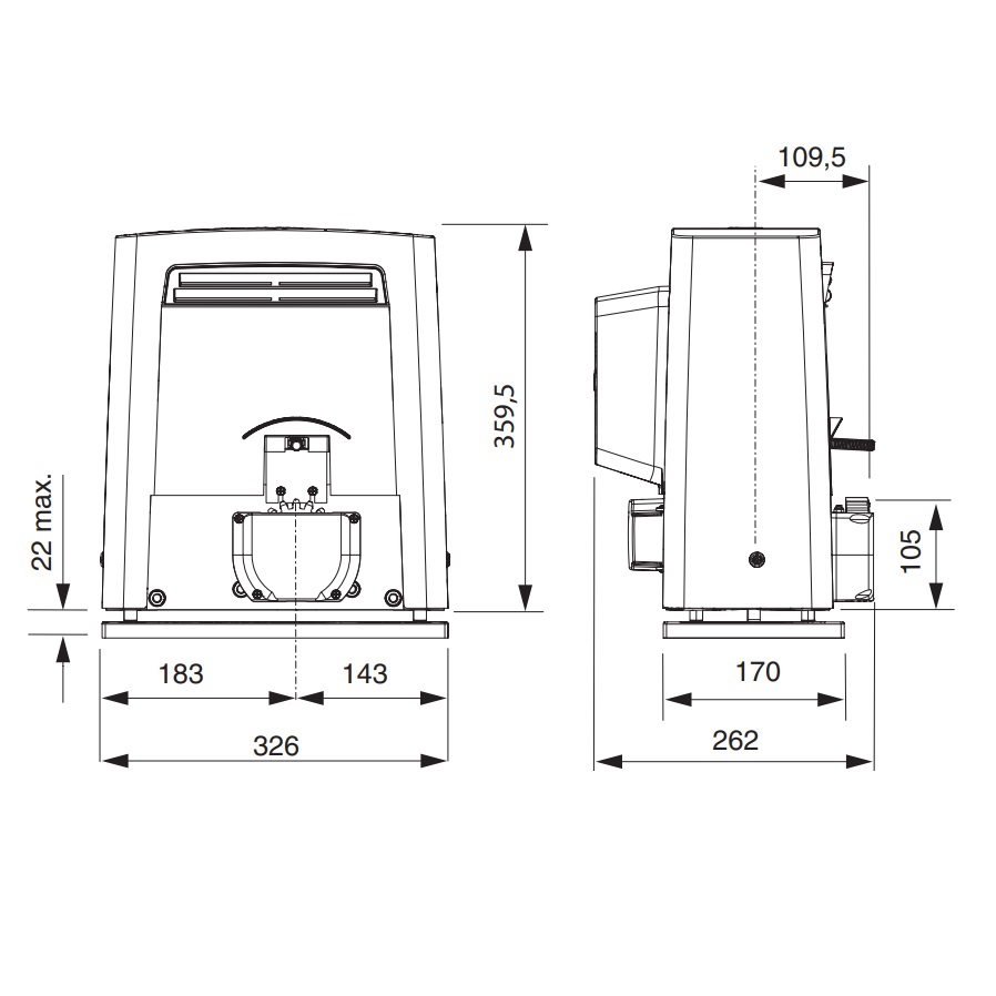 CAME MOTORE SCORREVOLE 220V 1800KG 801MS-0090 CON SCHEDA E FINECORSA - immagine 3