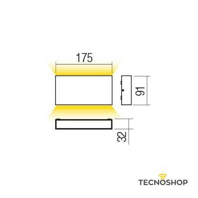 REDO APPLIQUE LED "KAMAL" 12W 4000K 175x91x32mm CON FINITURA GRIGIA - immagine 2