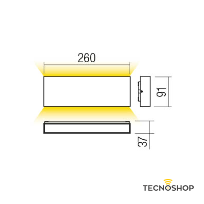 REDO APPLIQUE LED "KAMAL" 15W 4000K 260x91x37mm CON FINITURA BIANCA - immagine 2