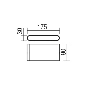REDO APPLIQUE LED POCKET 13W 3000K L.175mm IP54 MARRONE - immagine 2