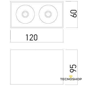 REDO PLAFONE "XCARD" 2xGU10 ORO SATINATO - immagine 2