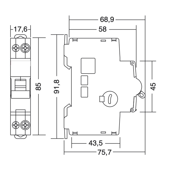 AEG INTERRUTTORE DCC+ 1P+N 16A 4,5KA 1 MODULO - immagine 2