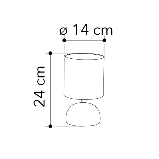 INTEC LAMPADA DA TAVOLO FURORE 1xE14 IN CERAMICA BIANCA CON PARALUME IN TESSUTO - immagine 3