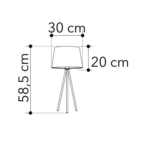 INTEC LAMPADA DA TAVOLO MARILYN 1xE27 IN METALLO BIANCO CON PARALUME IN COTONE - immagine 2