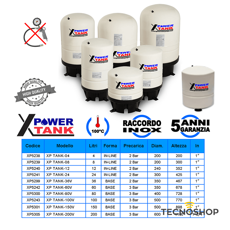 VASO POLIFUNZIONALE PER SANITARIO/RISCALDAMENTO DA 60 LT CON MEMBRANA BUTILICA - immagine 4