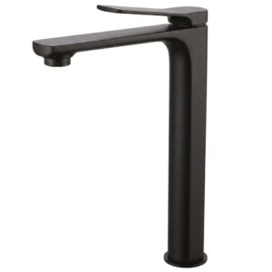 SPHERA MISCELATORE MONOCOMANDO LAVABO ALTO SERIE HH NERO OPACO CON PILETTA CLICK CLACK DA 1"1/4