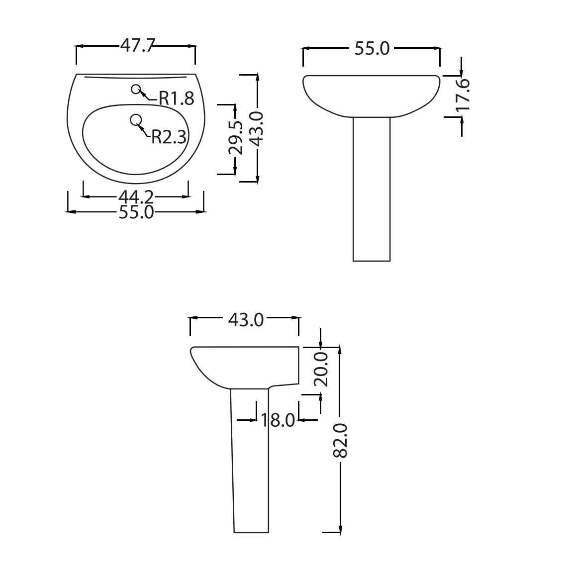COLONNA IN CERAMICA BIANCA SERIE ORCHIDEA - immagine 2