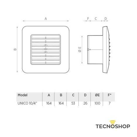 OERRE ASPIRATORE ELICOIDALE "UNICO" 13W Ø 100mm BIANCO - immagine 2