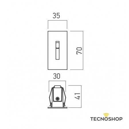 REDO SEGNAPASSO DA INCASSO "XSIGN" NERO 3W 3000K CON ALIMENTATORE E CASSAFORMA - immagine 3