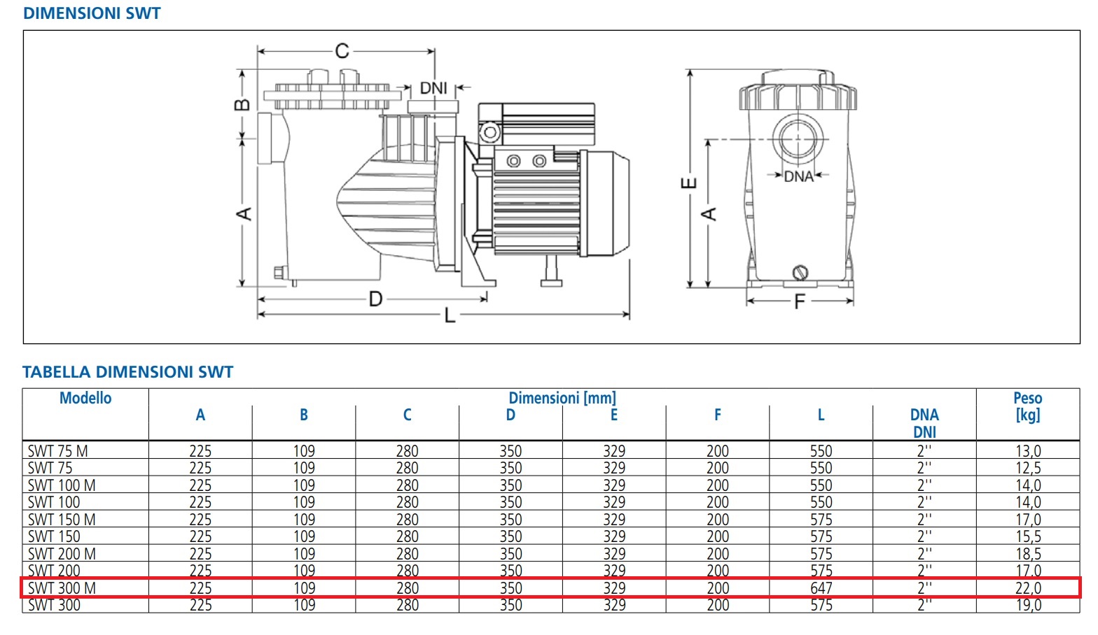 EBARA POMPA PER PISCINA SWT 300M DA 3HP MONOFASE - immagine 2