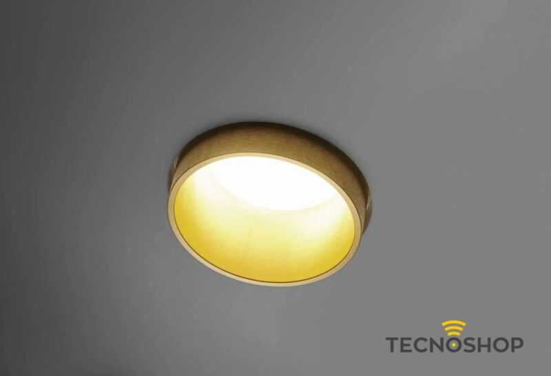 SFORZIN FARETTO GESSO INCASSO "THESSALY" CON CORNICE ORO SPAZZOLATO 1XGU10 - immagine 3